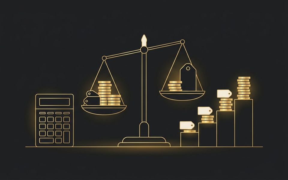 ميزان عدل بسعرات وخطوات أسعار صاعدة — تسعير خدمات العمل الحر